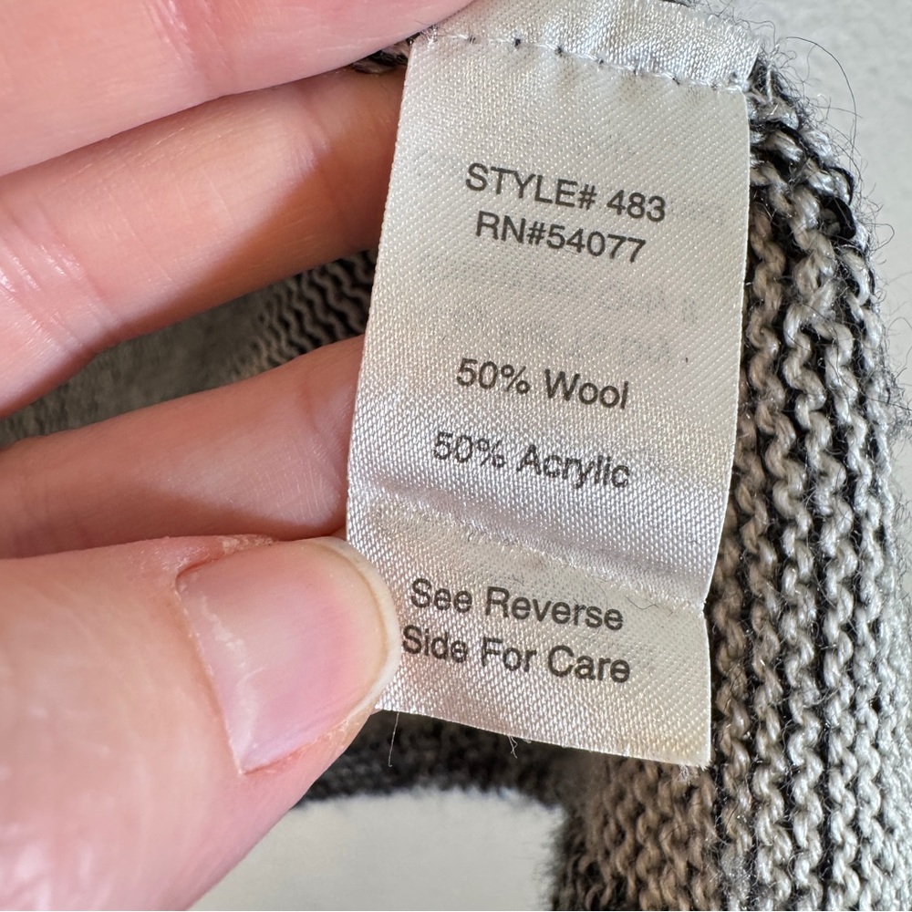 Cabi Black Grey Wool Blend Patchwork Cardigan Swe… - image 7